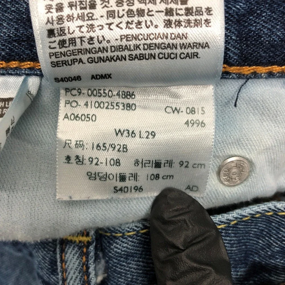 Levis 550 Jeans Mens 36x29 Blue Medium Wash Relaxed Tapered Denim High Rise Norm